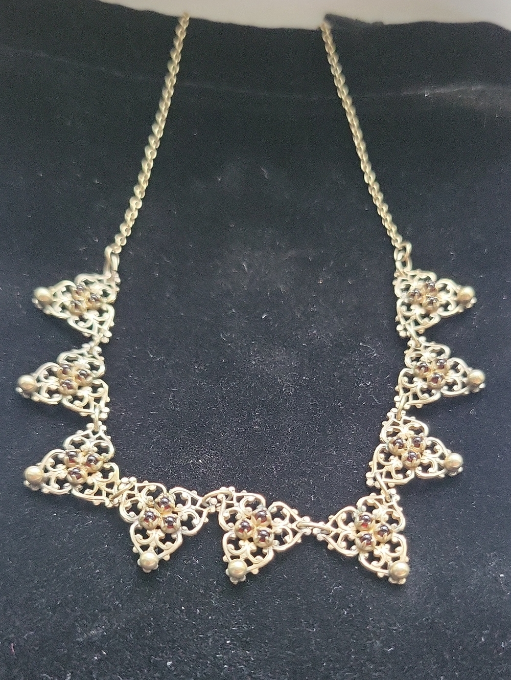 Victorian Silver Filigree Statement Necklace - Women Jewelry